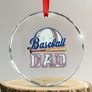 Baseball Dad Crystal Glass Ornament Baseball Sport Lovers For Father's Day TS02 Transparent Glass 3'' Circle Print Your Wear