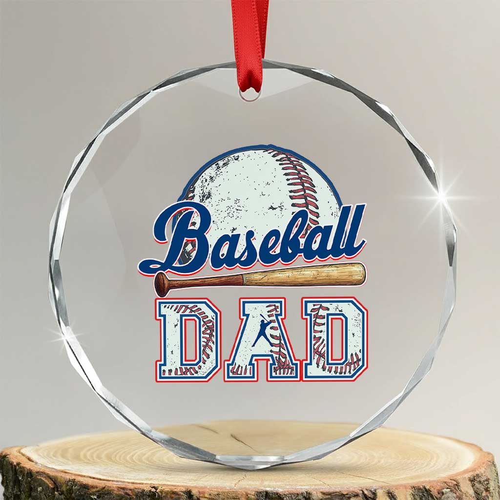 Baseball Dad Crystal Glass Ornament Baseball Sport Lovers For Father's Day TS02 Transparent Glass 3'' Circle Print Your Wear