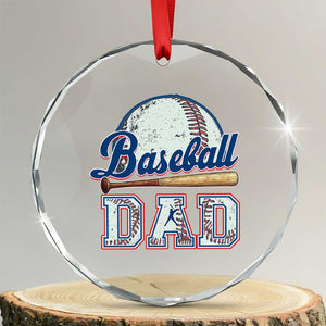 Baseball Dad Crystal Glass Ornament Baseball Sport Lovers For Father's Day - Print Your Wear