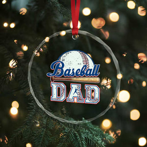 Baseball Dad Crystal Glass Ornament Baseball Sport Lovers For Father's Day - Print Your Wear