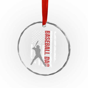 Baseball Dad Crystal Glass Ornament Retro US Flag Fathers Day Baseball Player TS10 Print Your Wear