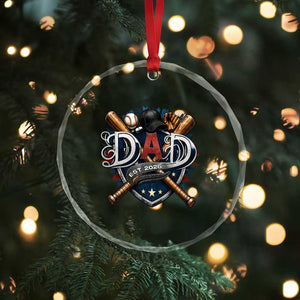 Baseball Dad Est 2026 Crystal Glass Ornament New Dad Father's Day Gift TS12 Print Your Wear
