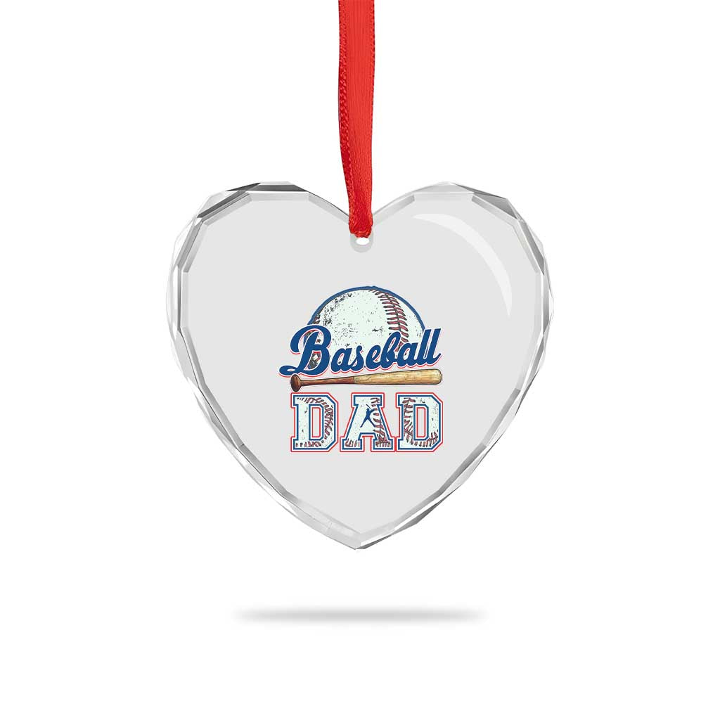 Baseball Dad Heart Crystal Glass Ornament Baseball Sport Lovers For Father's Day TS02 Print Your Wear
