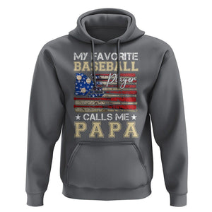 Baseball Dad Hoodie My Favorite Baseball Player Calls Me Papa Father's Day TS09 Charcoal Print Your Wear