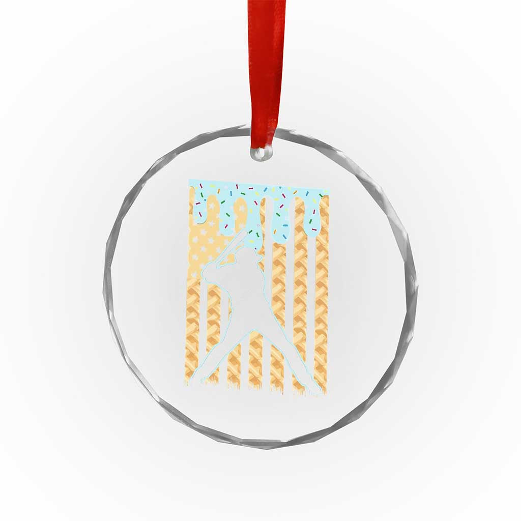 Baseball Drip Crystal Glass Ornament Dripping Ice Cream Sprinkles American Flag Boys TS10 Print Your Wear