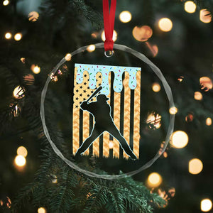 Baseball Drip Crystal Glass Ornament Dripping Ice Cream Sprinkles American Flag Boys TS10 Print Your Wear