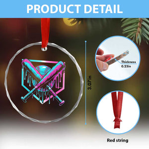 Baseball Drip Ice Cream Dripping Crystal Glass Ornament TS02 Print Your Wear