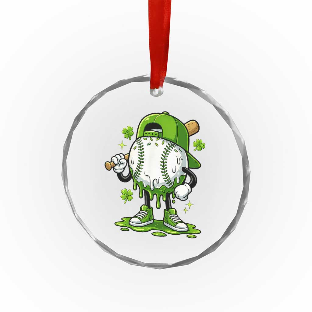 Baseball Drip Icecream Crystal Glass Ornament Youth Boy St Patricks Day Shamrock Green TS10 Print Your Wear