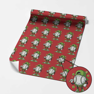 Baseball Drip Icecream Wrapping Paper Roll Youth Boy St Patricks Day Shamrock Green TS10 Red Print Your Wear