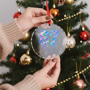 Baseball Drip Number 67 Player Crystal Glass Ornament Funny Six Seven Meme 67th Birthday Holographic Dripping TS10 Print Your Wear