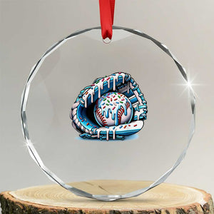 Baseball Drip Sprinkles Ice Cream Crystal Glass Ornament Ball and Glove Dripping TS02 Transparent Glass 3'' Circle Print Your Wear