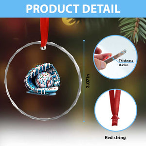Baseball Drip Sprinkles Ice Cream Crystal Glass Ornament Ball and Glove Dripping TS02 Print Your Wear