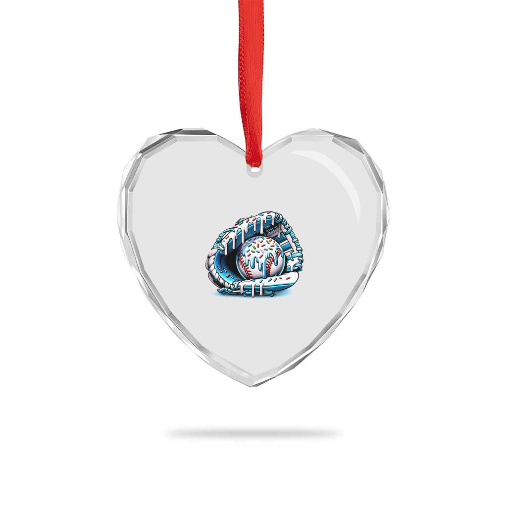 Baseball Drip Sprinkles Ice Cream Heart Crystal Glass Ornament Ball and Glove Dripping TS02 Print Your Wear