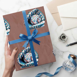 Baseball Drip Sprinkles Ice Cream Wrapping Paper Roll Ball and Glove Dripping TS02 Mocha Print Your Wear