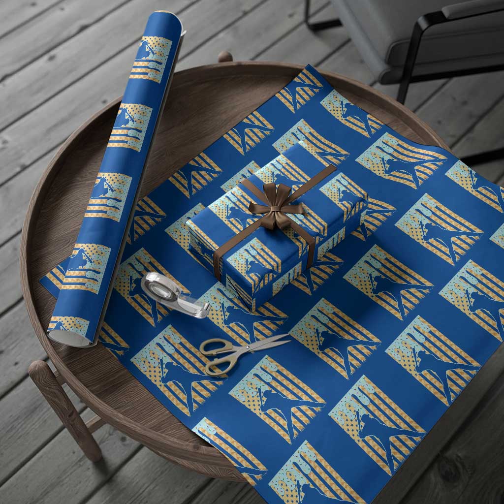 Baseball Drip Wrapping Paper Roll Dripping Ice Cream Sprinkles American Flag Boys TS10 Blue Print Your Wear