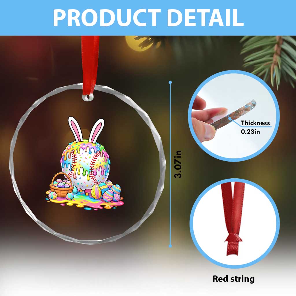 Baseball Easter Drip Ice Cream Sprinkles Egg Gift Crystal Glass Ornament TS14 Print Your Wear