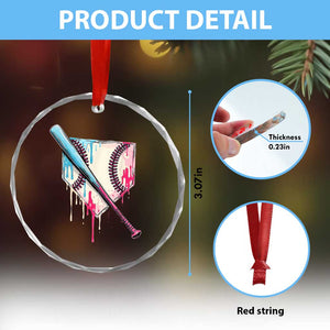 Baseball Home Plate Drip With Sprinkles Crystal Glass Ornament TS02 Print Your Wear