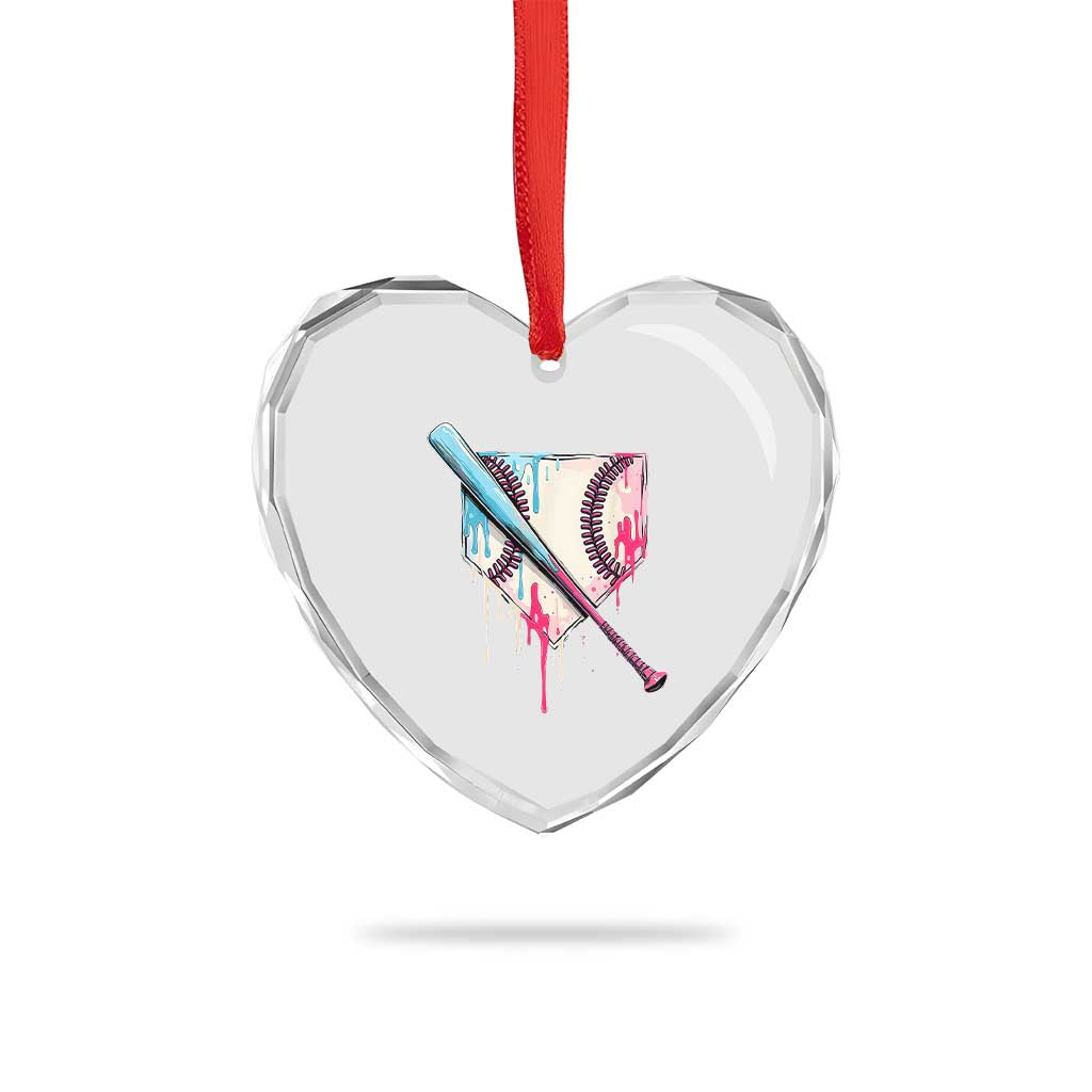 Baseball Home Plate Drip With Sprinkles Heart Crystal Glass Ornament TS02 Print Your Wear
