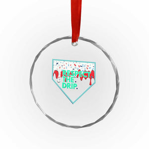 Baseball Home Plate Dripping Ice Cream Crystal Glass Ornament Respect The Drip Social Club Sprinkles TS02 Print Your Wear