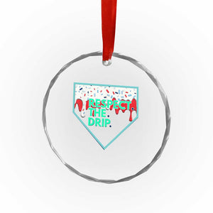 Baseball Home Plate Dripping Ice Cream Crystal Glass Ornament Respect The Drip Social Club Sprinkles TS02 Print Your Wear