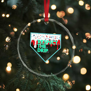 Baseball Home Plate Dripping Ice Cream Crystal Glass Ornament Respect The Drip Social Club Sprinkles TS02 Print Your Wear