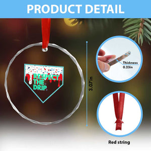 Baseball Home Plate Dripping Ice Cream Crystal Glass Ornament Respect The Drip Social Club Sprinkles TS02 Print Your Wear