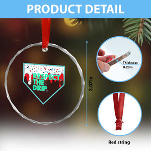 Baseball Home Plate Dripping Ice Cream Crystal Glass Ornament Respect The Drip Social Club Sprinkles TS02 Print Your Wear