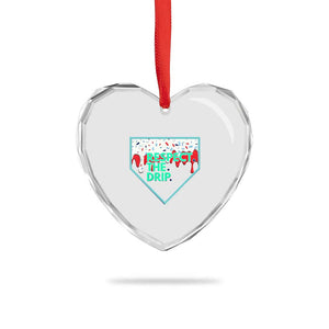 Baseball Home Plate Dripping Ice Cream Heart Crystal Glass Ornament Respect The Drip Social Club Sprinkles TS02 Print Your Wear
