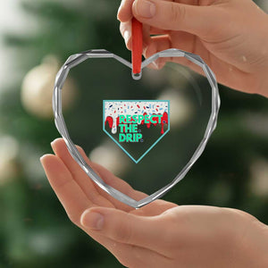 Baseball Home Plate Dripping Ice Cream Heart Crystal Glass Ornament Respect The Drip Social Club Sprinkles TS02 Print Your Wear