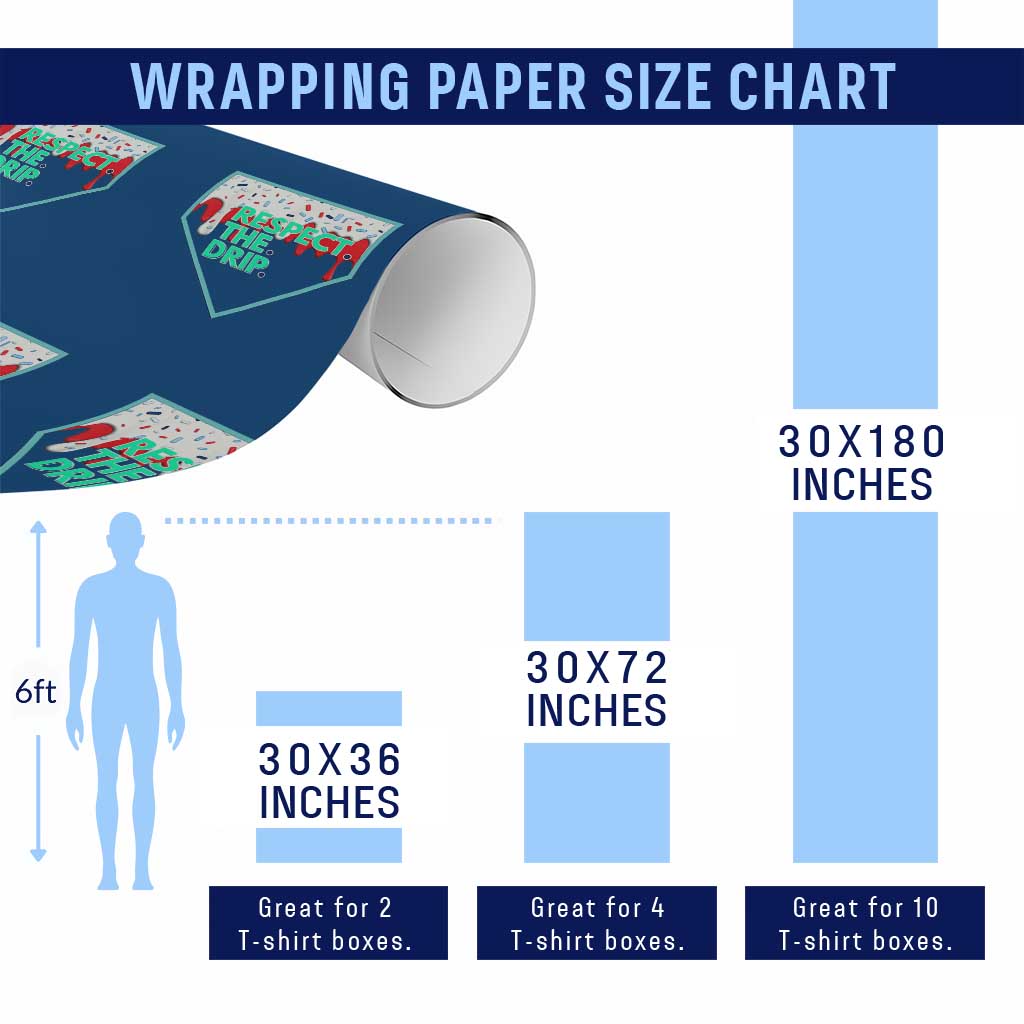 Baseball Home Plate Dripping Ice Cream Wrapping Paper Roll Respect The Drip Social Club Sprinkles TS02 Print Your Wear