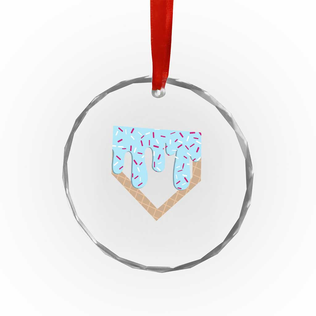 Baseball Ice Cream Dripping Crystal Glass Ornament Home Plate Drip TS02 Print Your Wear