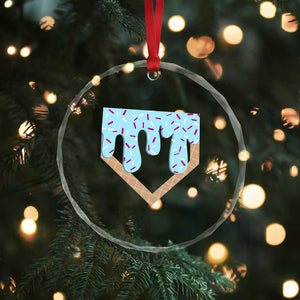 Baseball Ice Cream Dripping Crystal Glass Ornament Home Plate Drip TS02 Print Your Wear