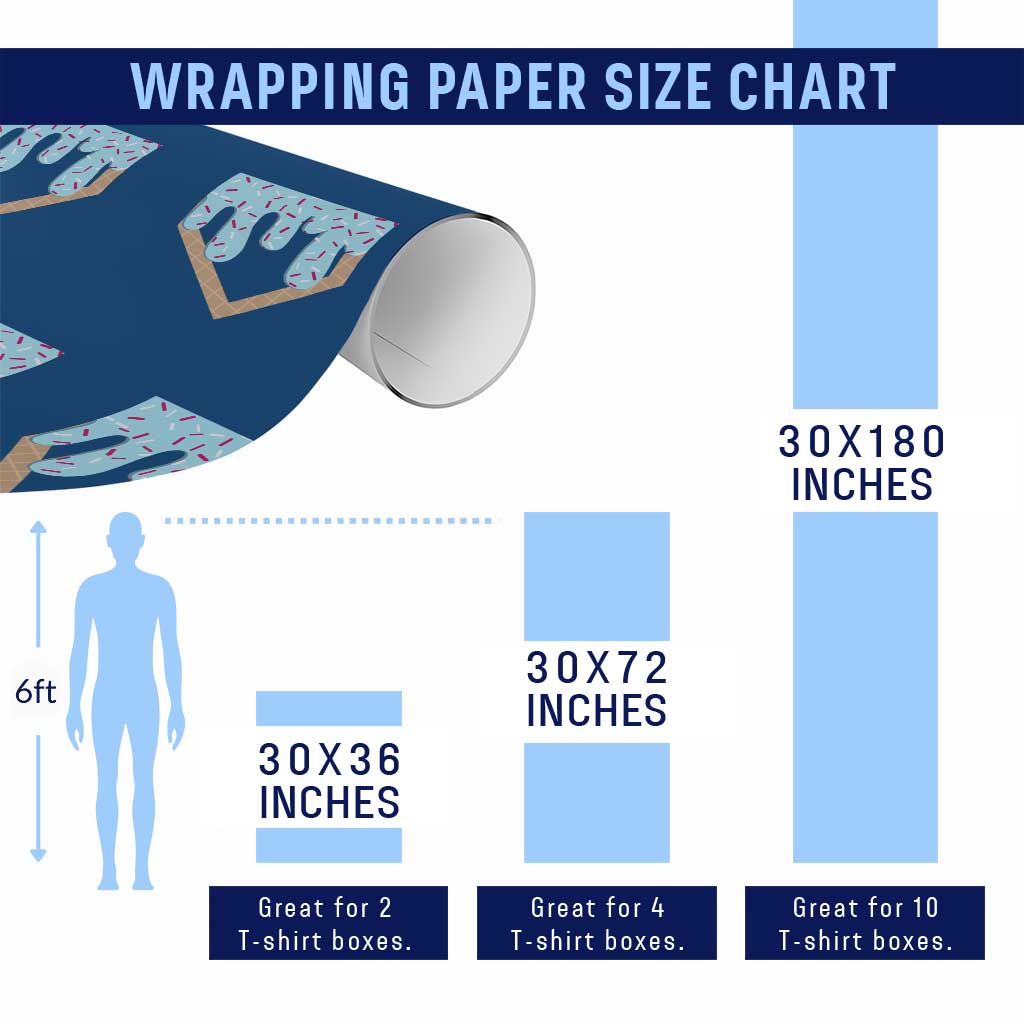 Baseball Ice Cream Dripping Wrapping Paper Roll Home Plate Drip TS02 Print Your Wear