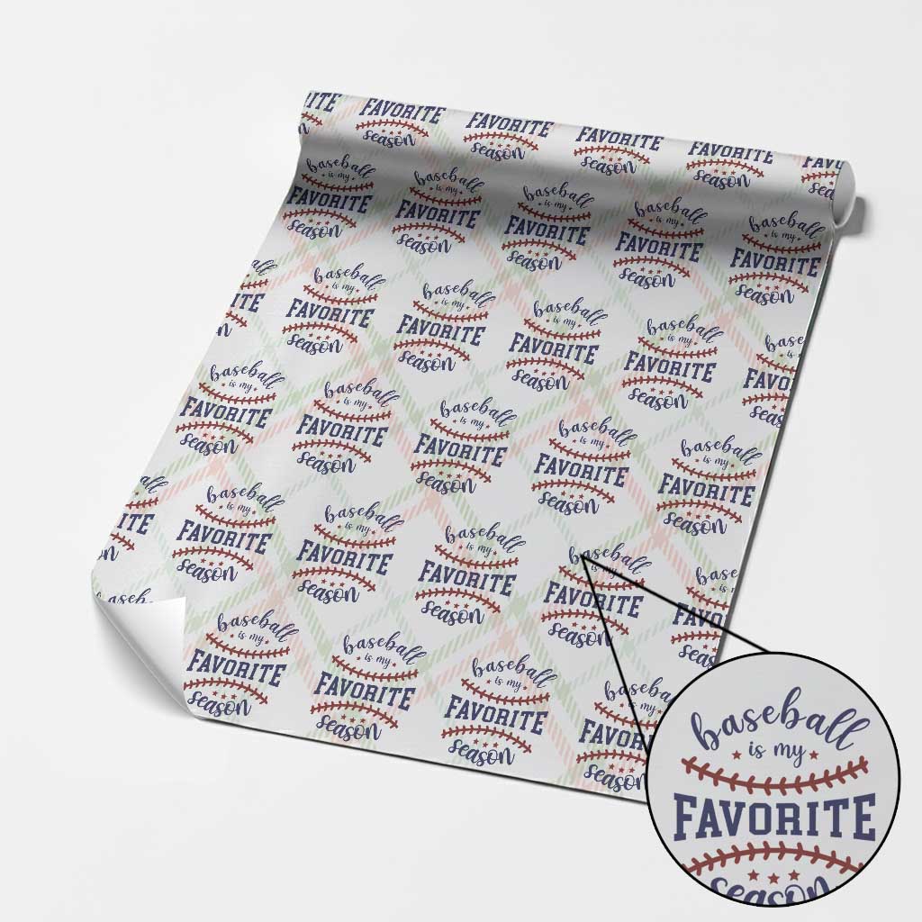 Baseball Is My Favorite Season Wrapping Paper Roll Sports Fan Gift TS12 Christmas Plaid Print Your Wear