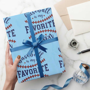 Baseball Is My Favorite Season Wrapping Paper Roll Sports Fan Gift TS12 Light Blue Print Your Wear