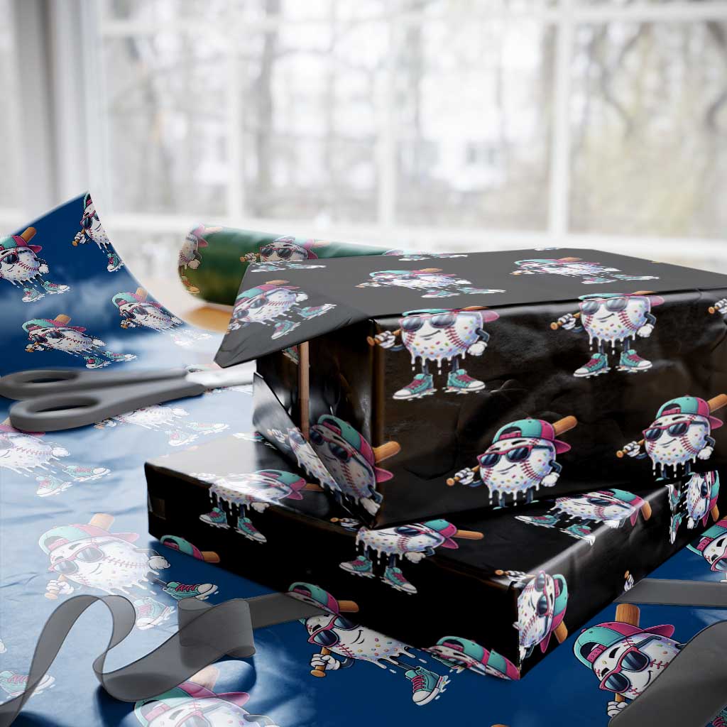 Baseball Life Style Wrapping Paper Roll Youth Drip Baseball Boys Kid TS10 Black Print Your Wear