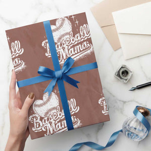 Baseball Mama Wrapping Paper Roll Baseball Season Mom Raising Ballers TS10 Mocha Print Your Wear