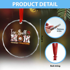 Baseball Mom Crystal Glass Ornament Tee Ball Mama Funny Mother's Day TS11 Print Your Wear