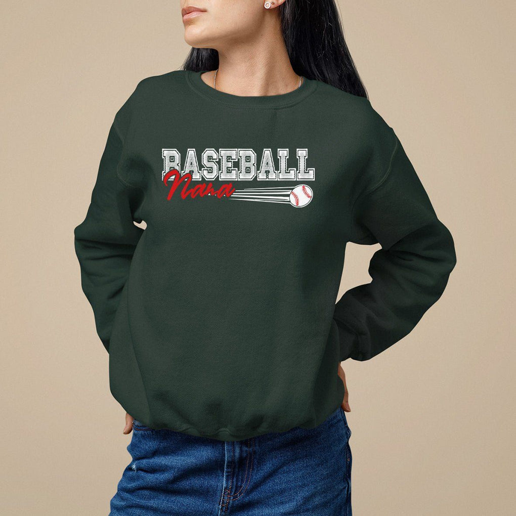 Baseball Mom Sweatshirt I'm Not Yelling This is My Baseball Nana Voice TS09 Dark Forest Green Printyourwear