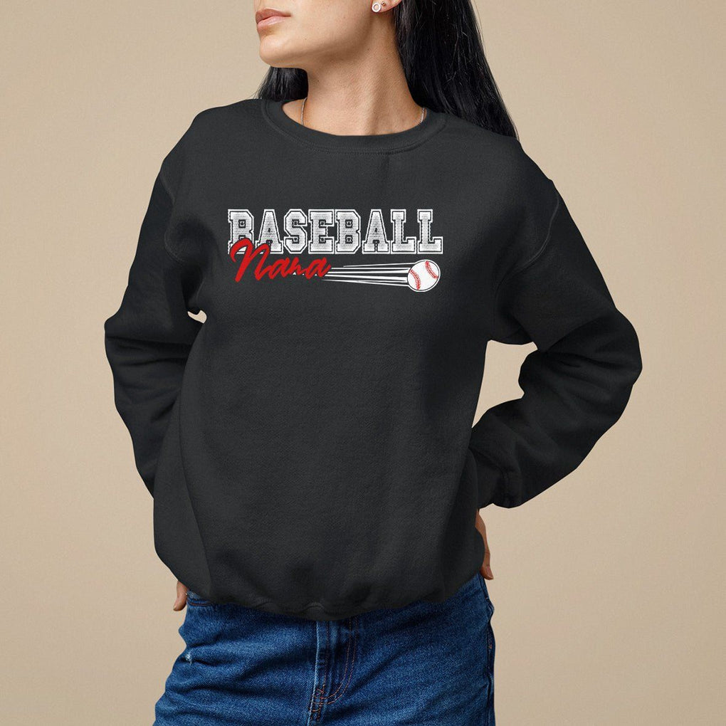 Baseball Mom Sweatshirt I'm Not Yelling This is My Baseball Nana Voice TS09 Black Printyourwear