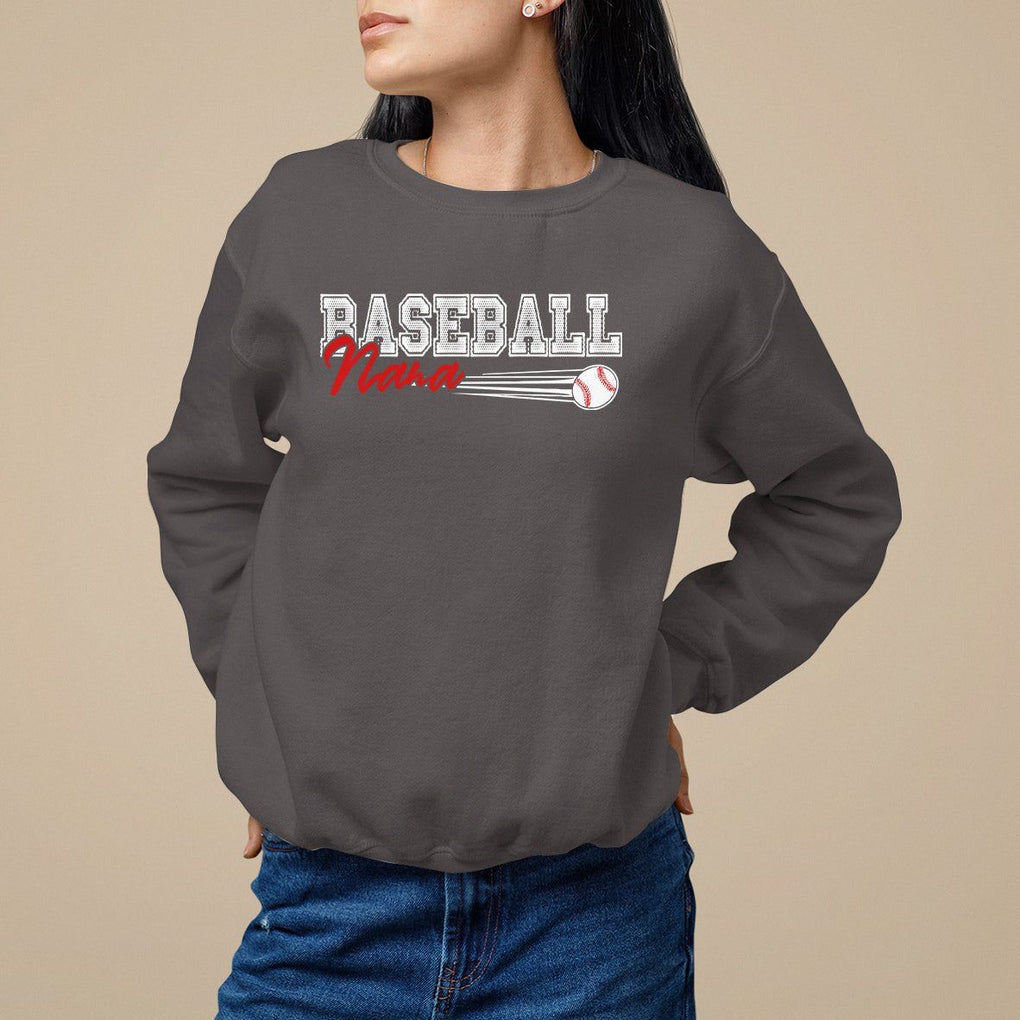 Baseball Mom Sweatshirt I'm Not Yelling This is My Baseball Nana Voice TS09 Dark Chocolate Printyourwear