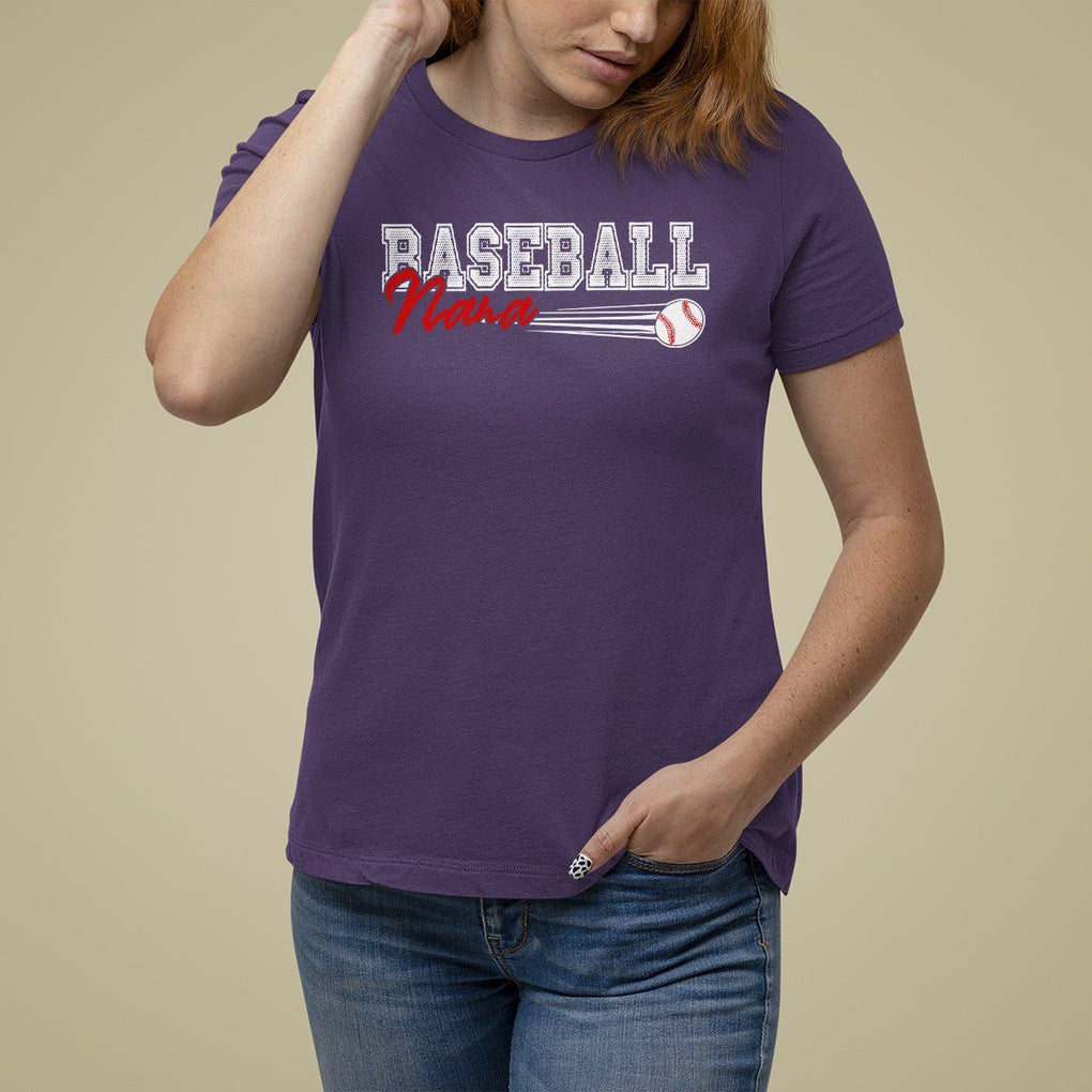 Baseball Mom T Shirt For Women I'm Not Yelling This is My Baseball Nana Voice TS09 Purple Printyourwear