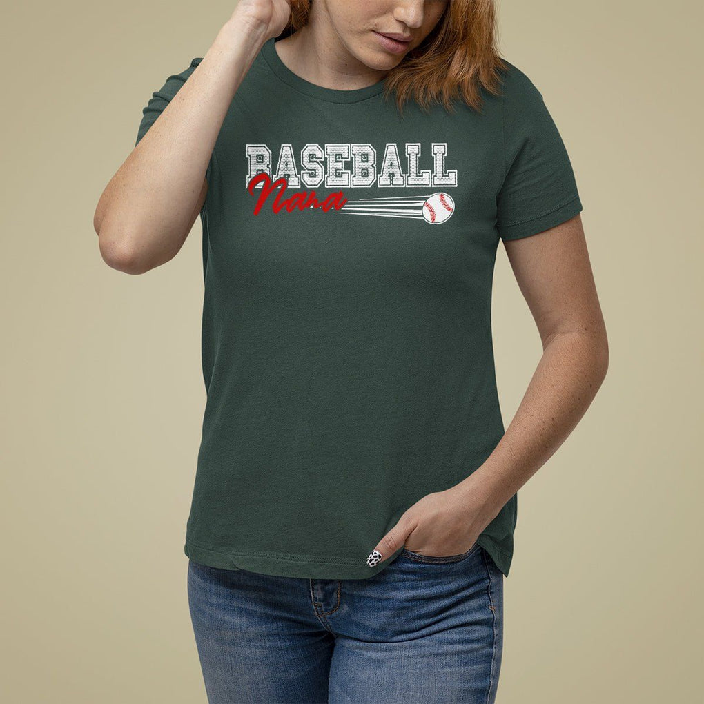 Baseball Mom T Shirt For Women I'm Not Yelling This is My Baseball Nana Voice TS09 Dark Forest Green Printyourwear