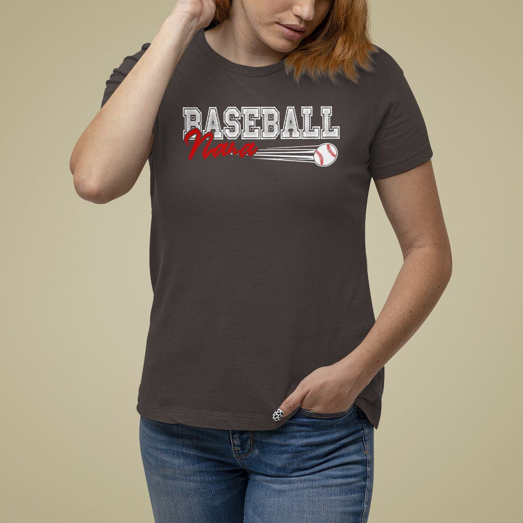 Baseball Mom T Shirt For Women I'm Not Yelling This is My Baseball Nana Voice TS09 Dark Chocolate Printyourwear