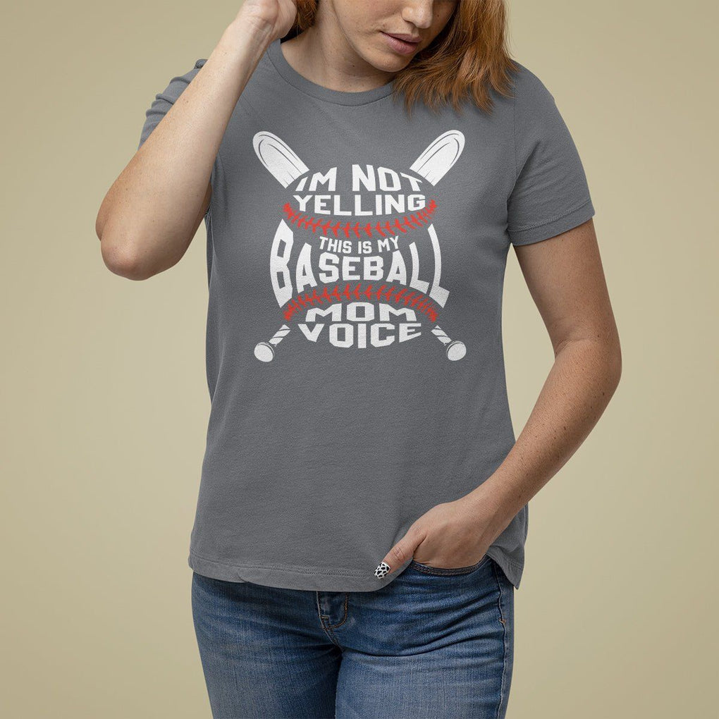 Baseball Mom T Shirt For Women I'm Not Yelling This is My Baseball Nana Voice TS09 Charcoal Printyourwear
