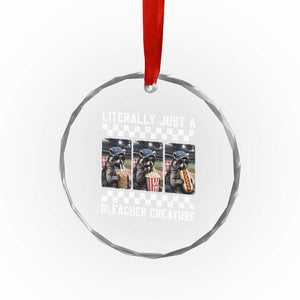 Baseball Raccoon Literally Just a Bleacher Creature Crystal Glass Ornament Funny Trash Panda At Ballfield TS11 Print Your Wear