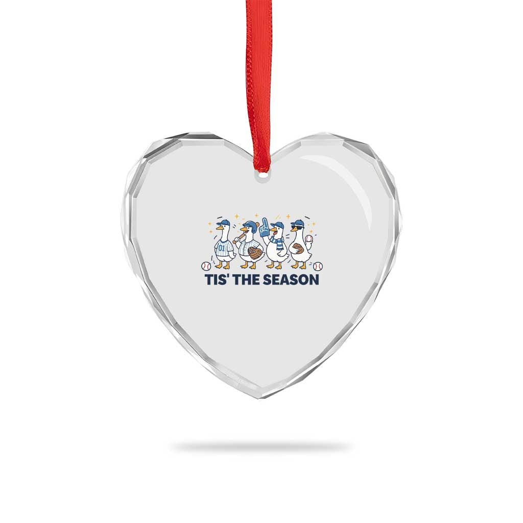 Baseball Silly Goose Heart Crystal Glass Ornament Funny Tis The Season Baseball Mom TS10 Print Your Wear