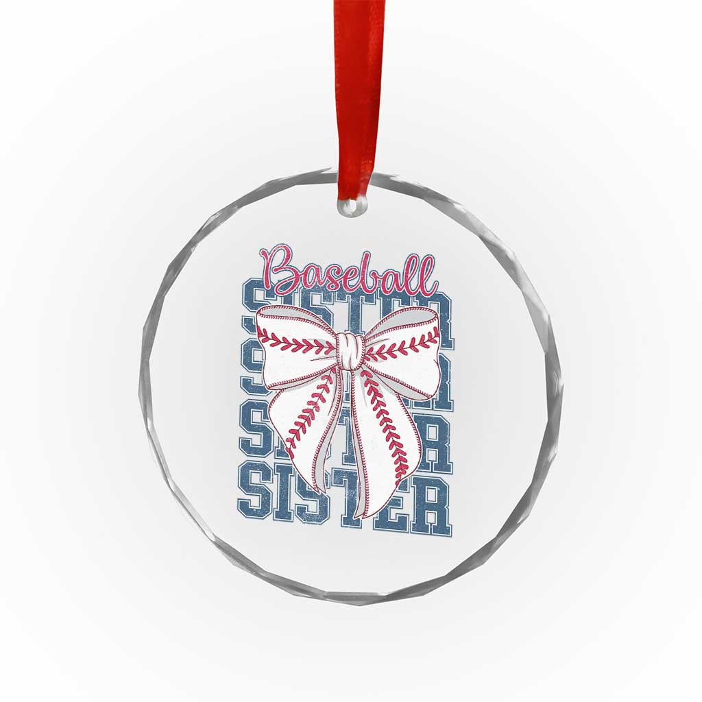 Baseball Sister Crystal Glass Ornament Coquette Bow Biggest Fan Sport Lovers Girl TS10 Print Your Wear