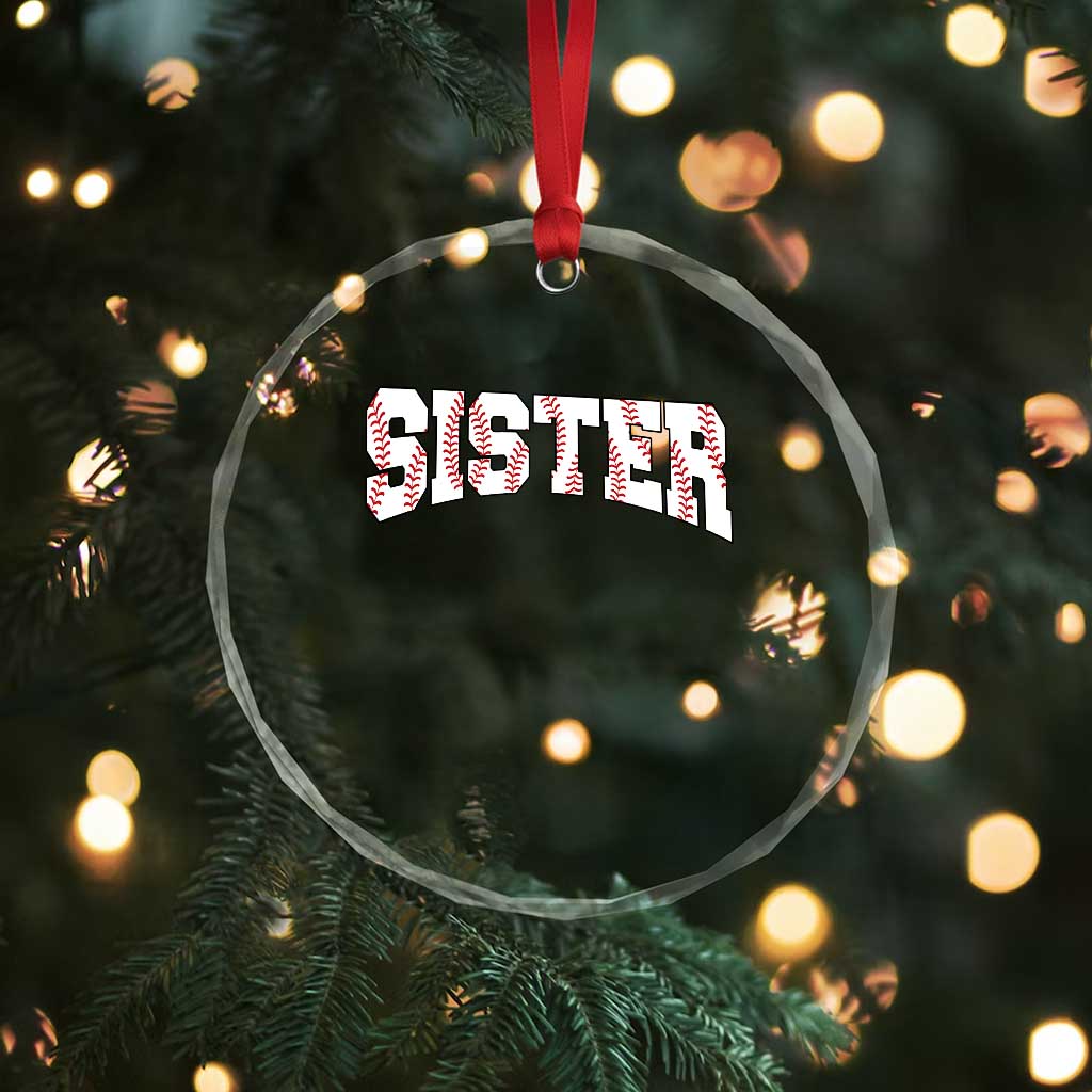 Baseball Sister Crystal Glass Ornament Retro Varsity Baseball Season Family TS10 Print Your Wear