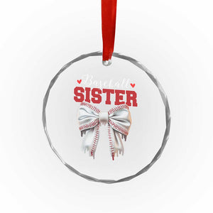 Baseball Sister Crystal Glass Ornament Soft Ball Game Day Dripping Ice Cream Coquette Bow TS02 Print Your Wear